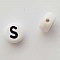 Perle Ronde Lettre S Blanc Noir 7mm