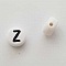 Perle Ronde Lettre Z Blanc Noir 7mm
