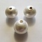 Perle Ronde Papier Mach&eacute; GT 24mm Blanc Nacr&eacute;