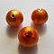 Perle Ronde Papier Mach&eacute; GT 24mm Orange