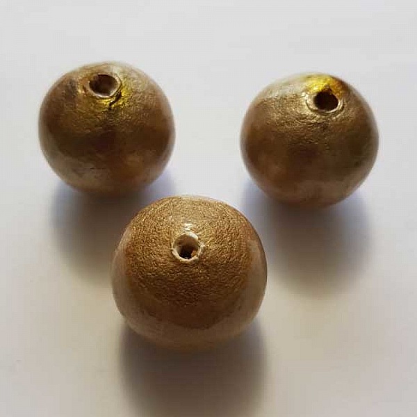 Perle Ronde Papier Mach&eacute; GT 30mm Marron Clair