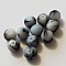 Perle Ronde effet gomme tachet&eacute; 10 mm Blanc / Gris 01