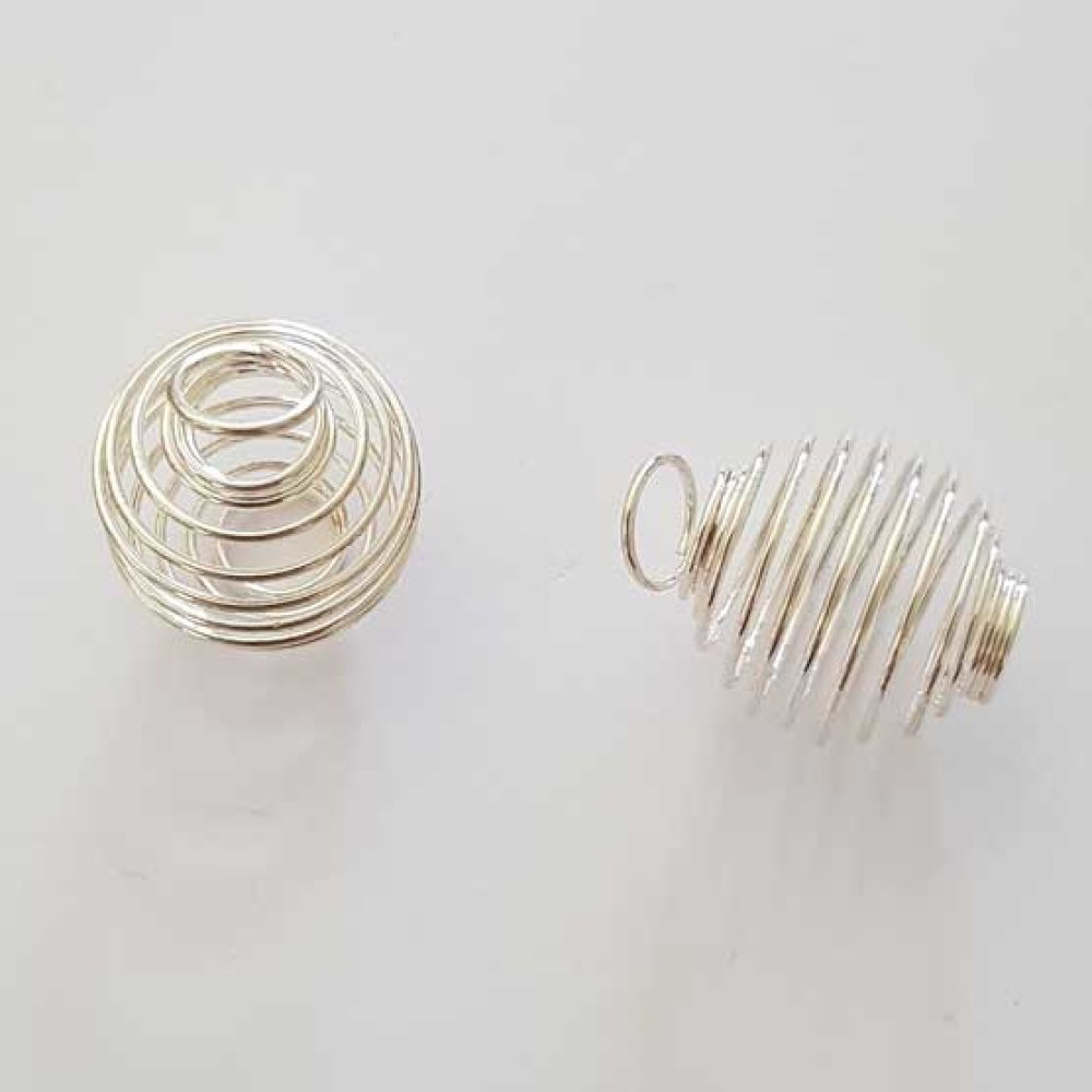 Perle Spiral Ressort Cage 23 mm Argent N&deg;03