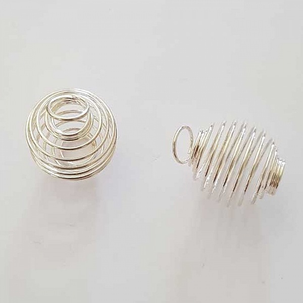 Perle Spiral Ressort Cage 23 mm Argent N&deg;03