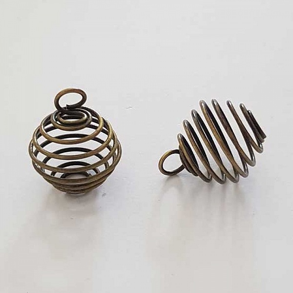 Perle Spiral Ressort Cage 19 mm Bronze N&deg;04