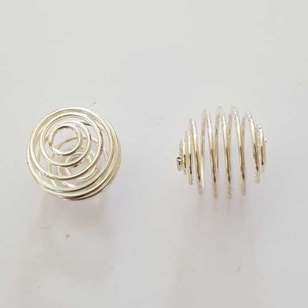 Perle Spiral Ressort Cage 13 mm Argent N&deg;05