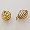 Perle Spiral Ressort Cage 19 mm Dor&eacute; N&deg;06