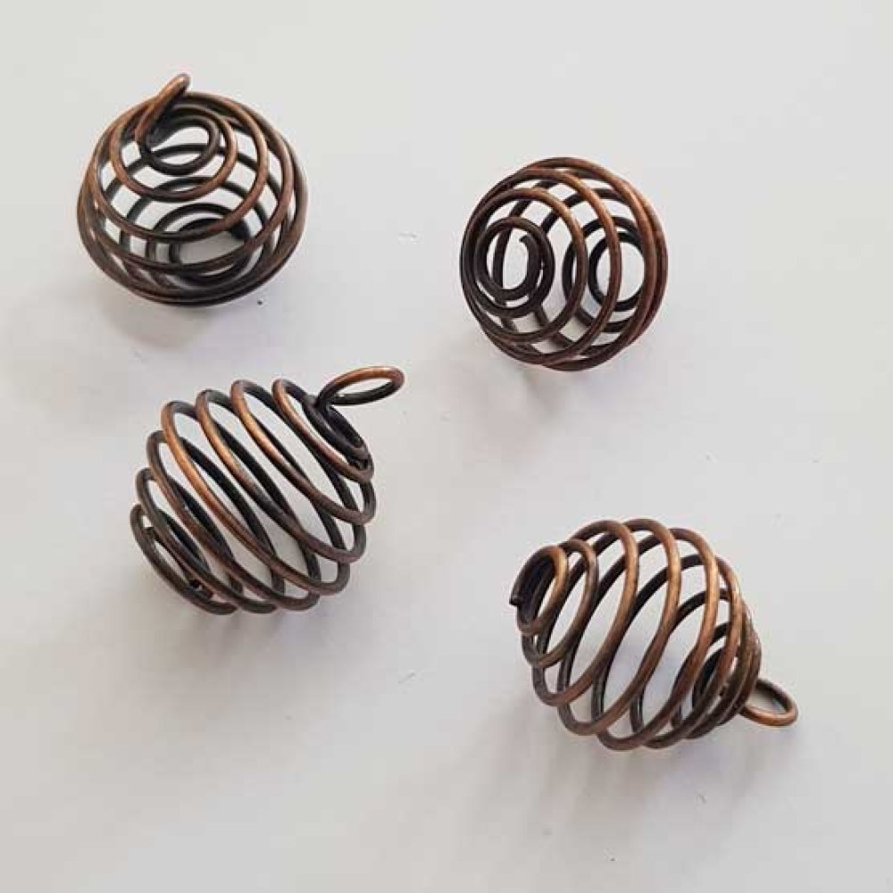 Perle Spiral Ressort Cage 20 mm Cuivre N&deg;07