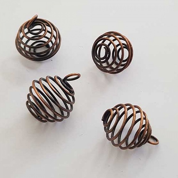 Perle Spiral Ressort Cage 20 mm Cuivre N&deg;07