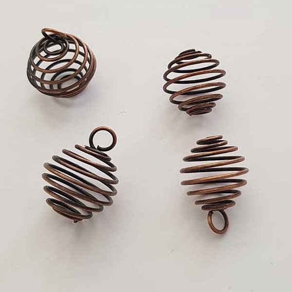 Perle Spiral Ressort Cage 20 mm Cuivre N&deg;07