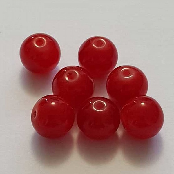 Perle Verre Ronde 10 mm Rouge 03 x 1 Pi&egrave;ce