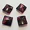 Perle acrylique carr&eacute; fushia 29 mm