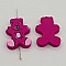 Perle bois forme ours mauve N&deg;01-03.