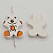 Perle bois forme ours blanc N&deg;01-06.