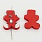 Perle bois forme ours rouge N&deg;01-02