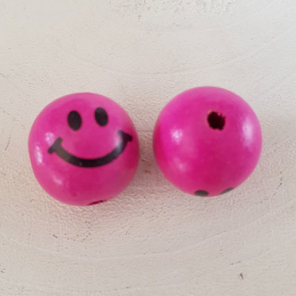 Perle bois t&egrave;te personnage N&deg;04 Violet
