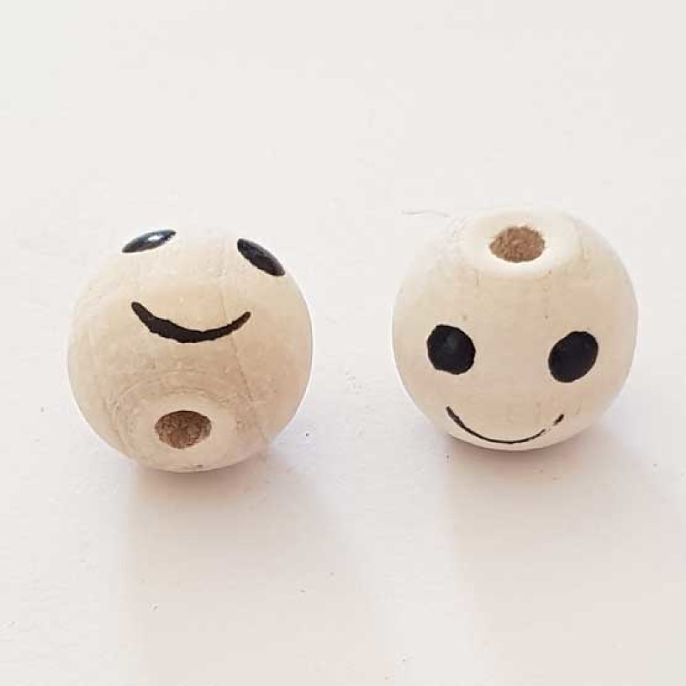 Perle bois t&egrave;te personnage N&deg;10