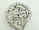 Perle carr&eacute; charms alphabet N&deg;01 lettre N m&eacute;tal argent&eacute; 7x7 mm