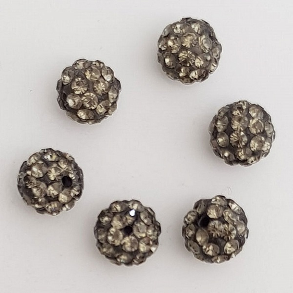Perle en r&eacute;sine strass 10 mm style shamballa N&deg;01