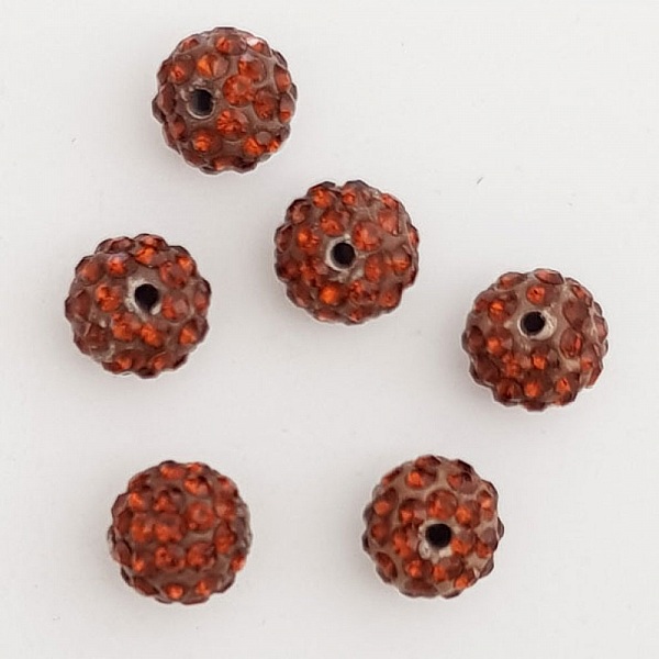 Perle en r&eacute;sine strass 10 mm style shamballa N&deg;02