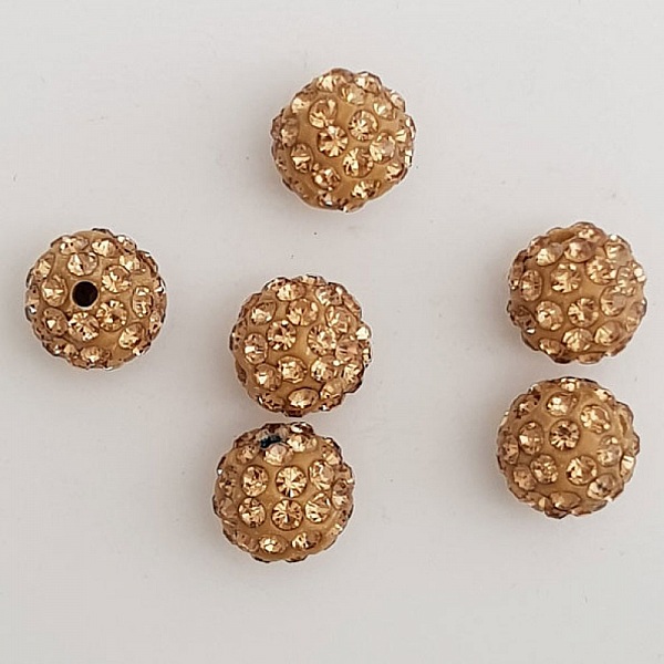 Perle en r&eacute;sine strass 10 mm style shamballa N&deg;04