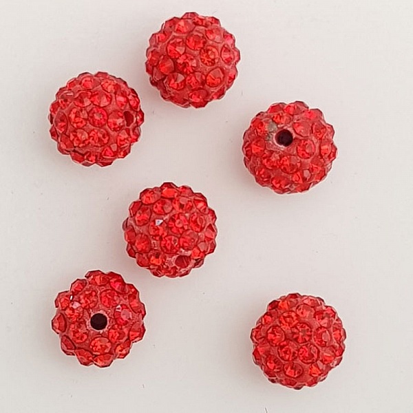 Perle en r&eacute;sine strass 10 mm style shamballa N&deg;06