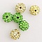 Perle en r&eacute;sine strass 10 mm style shamballa N&deg;12 x 7 pi&egrave;ces
