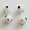 Perle fantaisie ronde c&eacute;ramique blanc 9 mm N&deg;01 &OElig;il