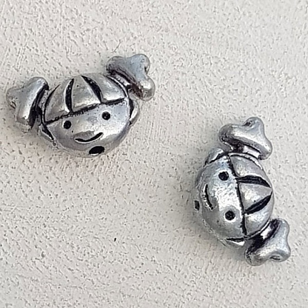 Perle m&eacute;tal Fille 3D argent N&deg;01