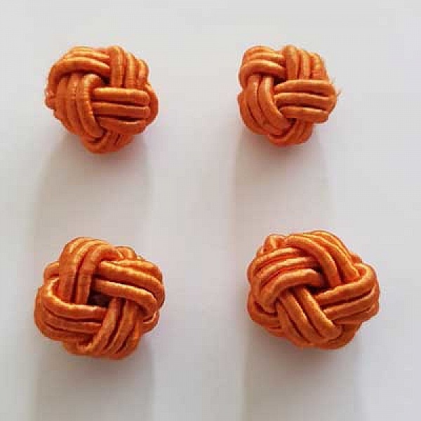 Perle n&oelig;ud chinois en cordelette 15mm N&deg;05 Orange