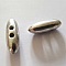 Perle ovale 2 trous en CCB ( Plastique dur et l&eacute;ger ) argent&eacute; galet 36 mm 08