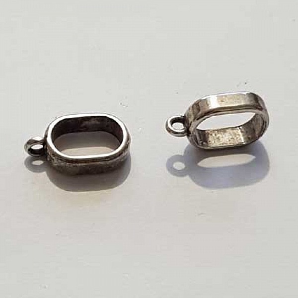 Perle passant anneau pour cuir &eacute;pais r&eacute;galiz 10 mm Argent N&deg;07
