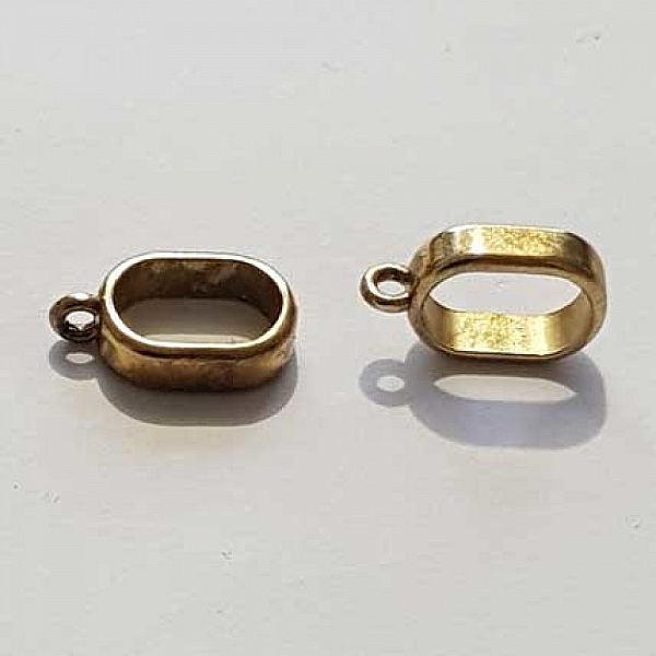 Perle passant anneau pour cuir &eacute;pais r&eacute;galiz 10 mm Dor&eacute; N&deg;07
