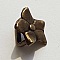 Perle passant fleur bronze pour cuir régaliz 10 mm.