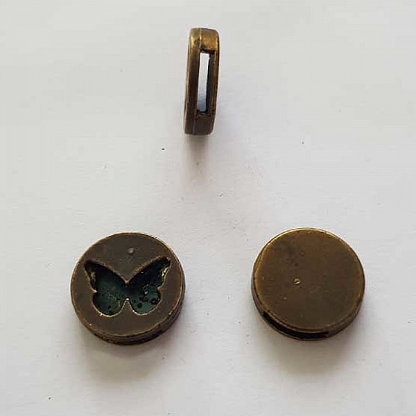 Perle passant pour cuir 10 mm Cuivre N&deg;10