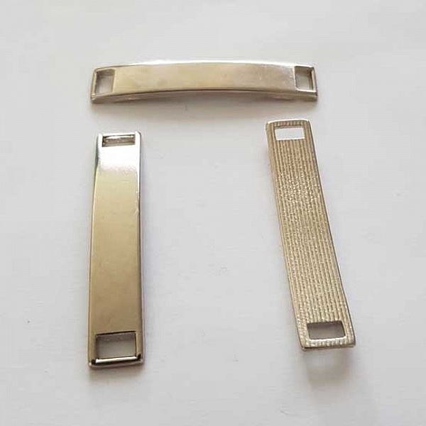Perle passant rectangle pour cuir 06 mm Argent N&deg;01