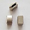 Perle passant rectangle pour cuir 06 mm Argent N&deg;02