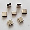 Perle passant rectangle pour cuir 06 mm Argent N&deg;06