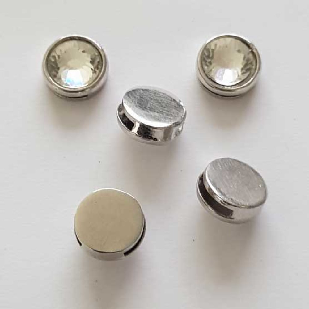 Perle passant rond pour cuir 06 mm Argent N&deg;16