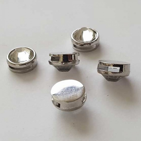 Perle passant rond pour cuir 06 mm Argent N&deg;16