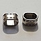 Perle passant tonneau pour cuir &eacute;pais r&eacute;galiz 10 mm Argent N&deg;06