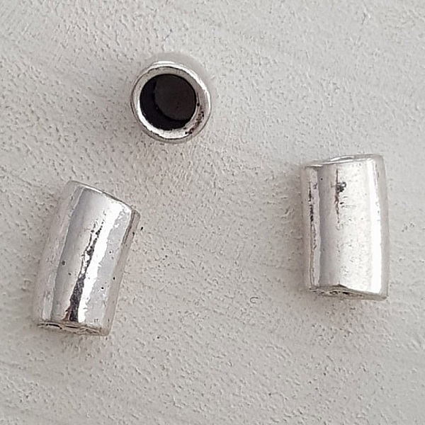 Perle passant tube Argent N&deg;01