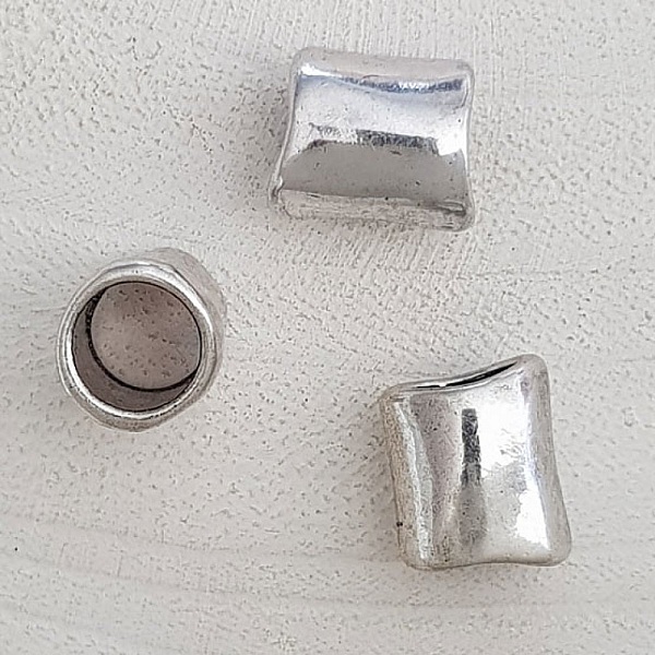 Perle passant tube Argent N&deg;02