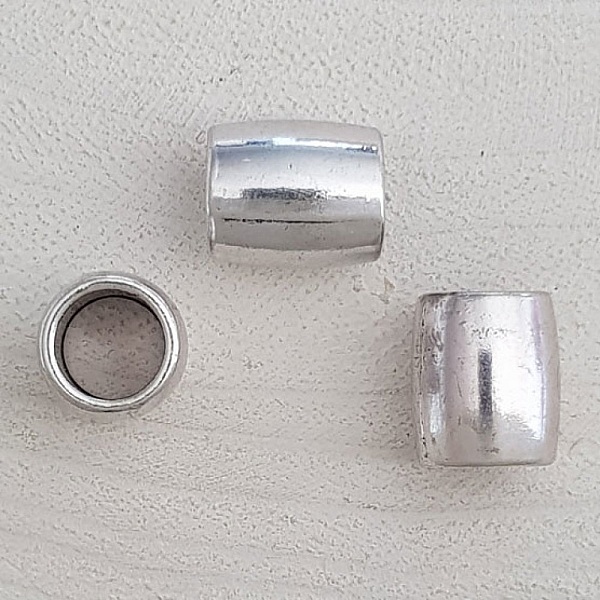 Perle passant tube Argent N&deg;03