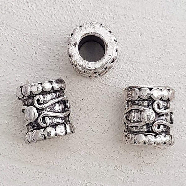 Perle passant tube Argent N&deg;05