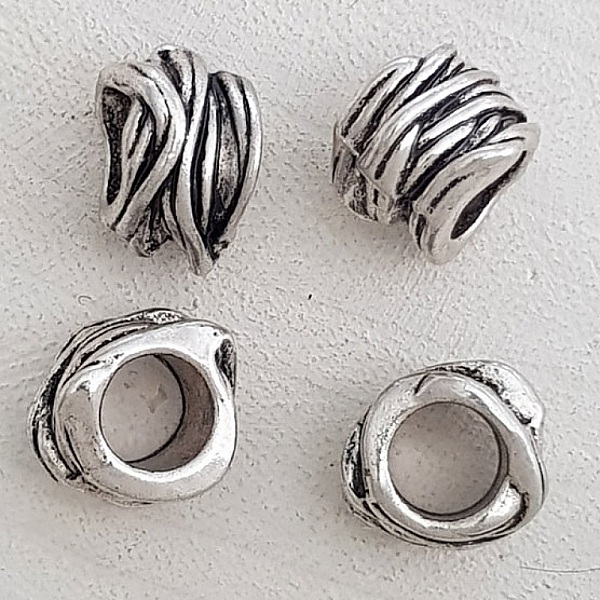 Perle passant tube Argent N&deg;06