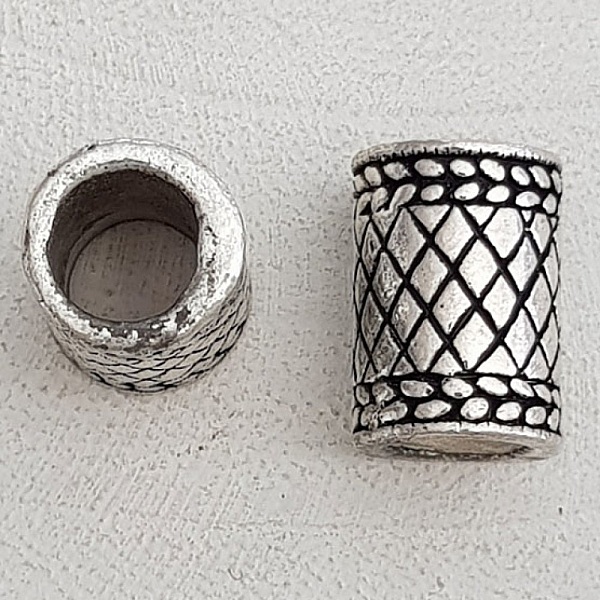 Perle passant tube Argent N&deg;07