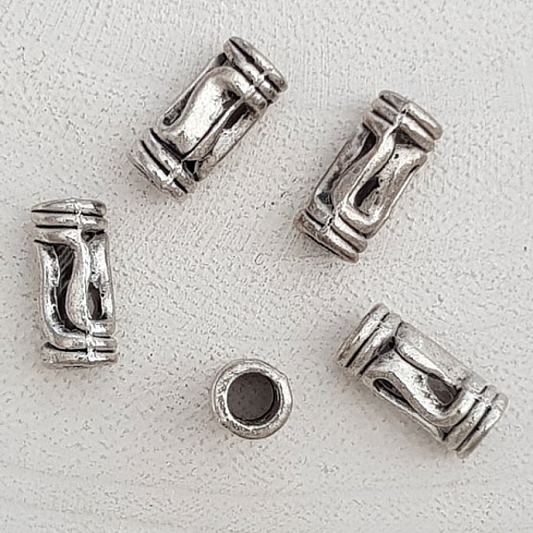 Perle passant tube Argent N&deg;09