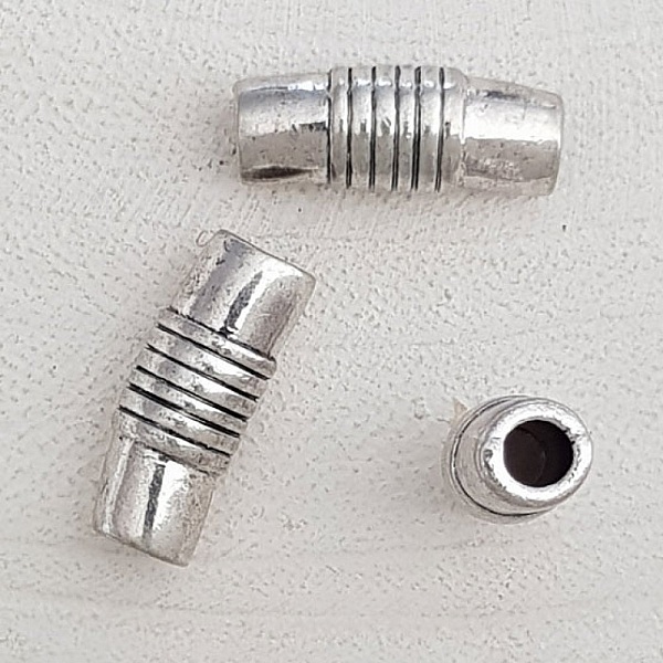 Perle passant tube Argent N&deg;10