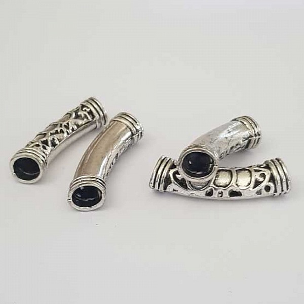 Perle passant tube Argent N&deg;30 Courb&eacute;